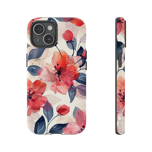 Pink & Blue Flowers Phone Case